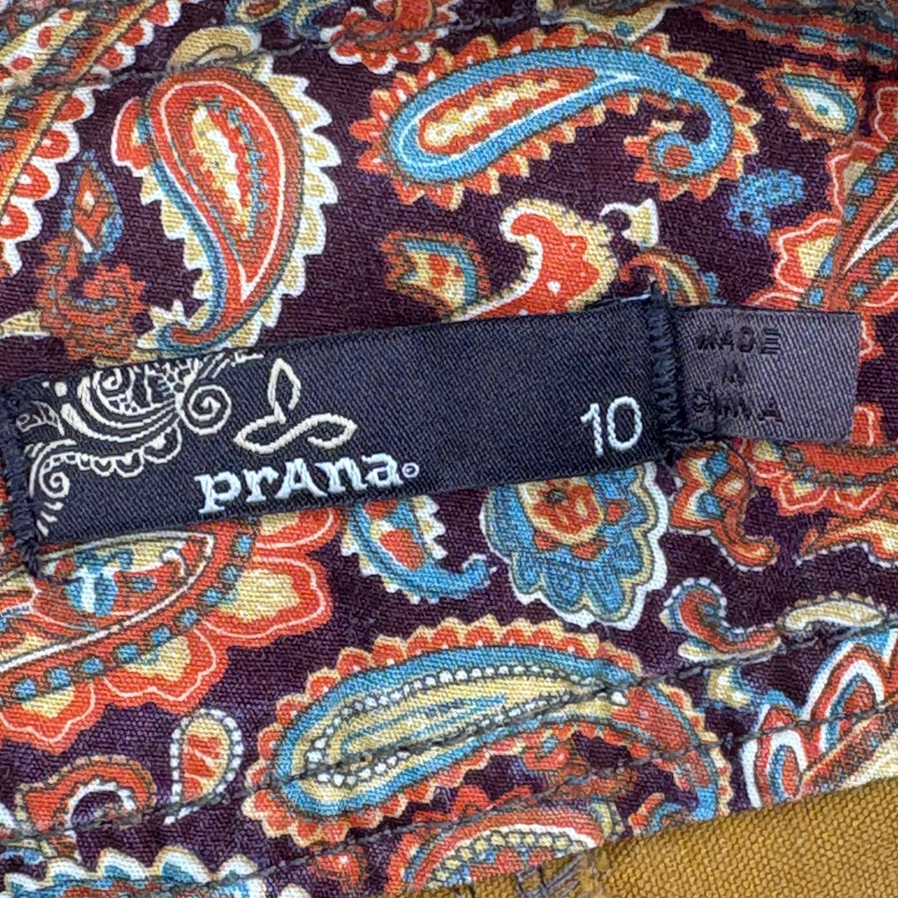 PrAna Corduroy A-Line Skirt Women Size 10 Mustard Yellow Organic Cotton Blend - Picture 4 of 5